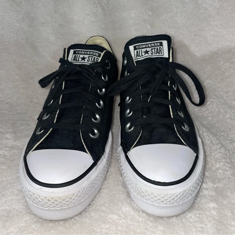 Black Platform Converse Shoes size 7 - Picture 2 of 9